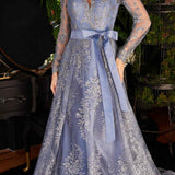 Cinderella Divine CD233 Long Sleeve Embellished Ball Gown