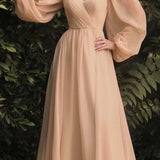 Cinderella Divine CD243 Long Sleeve A-Line Dress
