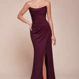 Ladivine CD355 Long Strapless Chiffon Scoop Neck Gown