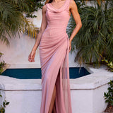 Ladivine CD387 Formal Soirées Off Shoulder Ruched Bodice Evening Dress