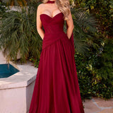 Ladivine CD395 Outdoor Soirees A-line Flowy Strapless Dress
