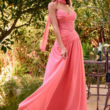 Ladivine CD395 Outdoor Soirees A-line Flowy Strapless Dress