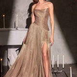 Ladivine CD409 One Shoulder Flowing Luminescent Chiffon A-Line Dress
