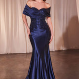 Ladivine CDS507 Dress Off The Shoulder Satin & Lace Gown