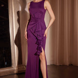 Ladivine CH377 Long Fitted Neoprene Dress
