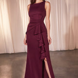 Ladivine CH377 Long Fitted Neoprene Dress