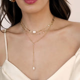 Forever Falling Pearl Lariat