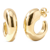 Camila Chunky Open Hoop Earrings Gold