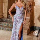 Nox Anabel D1574 Radiant Full Sequin Long Dress With Semi Train