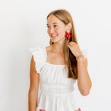 Flora Statement Earrings - Crimson