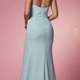 Nox Anabel E1005 Long One Shoulder Chiffon Evening Gown