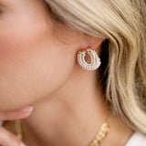 Classic Pearl Cluster Stud Earrings
