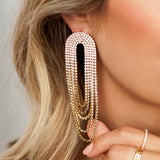 Crystal Drape Fringe Earrings