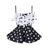 DREAMY TOP IN BLACK POLKA DOTS