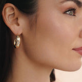 Oval Dome Baguette Hoops