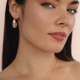 Oval Dome Baguette Hoops