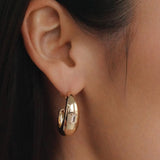 Oval Dome Baguette Hoops