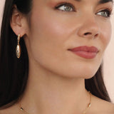 Oval Dome Double Drop Earrings