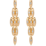 Oval Dome Baguette Dangle Earrings