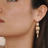 Oval Dome Baguette Dangle Earrings