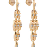 Oval Dome Baguette Dangle Earrings