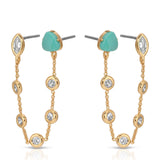 Double Piercing Turquoise Earrings
