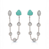Double Piercing Turquoise Earrings