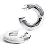 Emma Hammered Open Hoop Earrings Gold