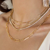 Mixed Chain Crystal Necklace Set