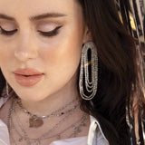 Crystal Drape Fringe Earrings