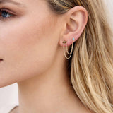 Double Piercing Chain Dangle Earrings