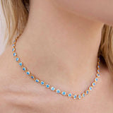 Crystal Disc and Link Necklace