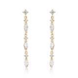 Dainty Linear Crystal Drop Earrings