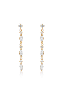 Dainty Linear Crystal Drop Earrings