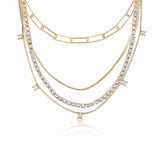 Mixed Chain Crystal Necklace Set