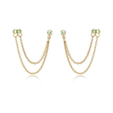 Double Piercing Chain Dangle Earrings