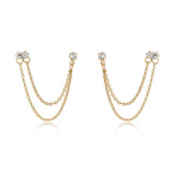 Double Piercing Chain Dangle Earrings
