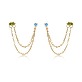 Double Piercing Chain Dangle Earrings