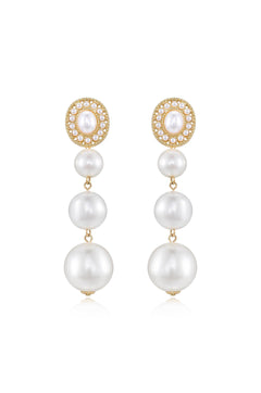 Graduating Pearl Dangle Earrings