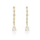Delicate Crystal Charm Hoop Earrings