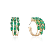 Multi-Crystal Huggie Hoop Earrings