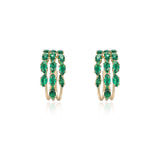 Multi-Crystal Huggie Hoop Earrings