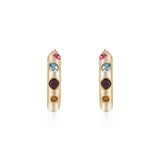 Lively Rainbow Crystal Hoop Earrings