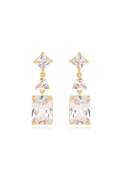 Reflective Crystal Dangle Earrings