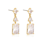 Reflective Crystal Dangle Earrings