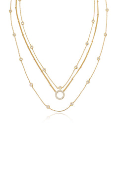 Monroe Crystal Strand Layered Necklace