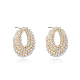 Classic Pearl Cluster Stud Earrings