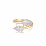 Crystal Teardrop Wrap Ring