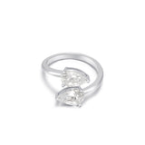 Crystal Teardrop Wrap Ring