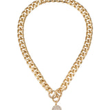 Crystal Disc Charm and Chain Necklace